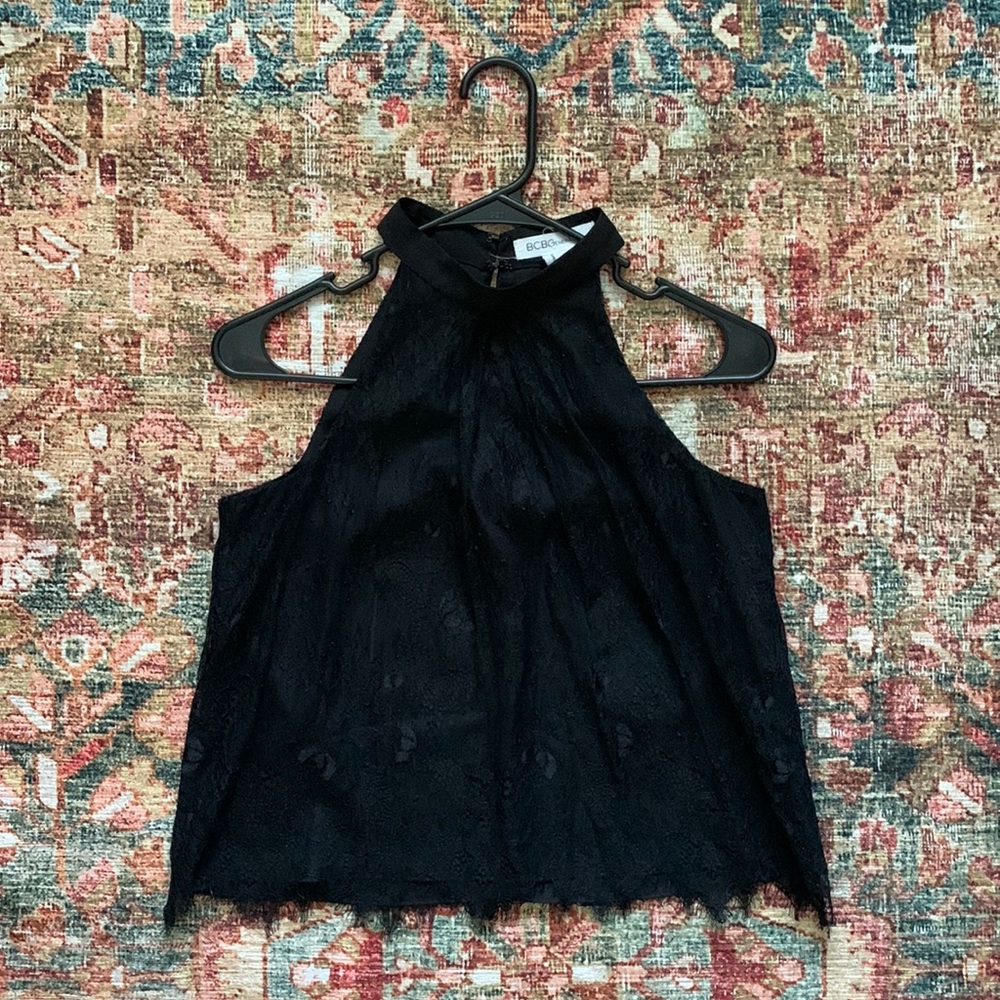 BCBGenration black lace halter tank top